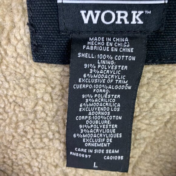 Dickies Vest Mens Large Black Duck Canvas Sherpa Lined Work Wear Utility - Picture 9 of 13